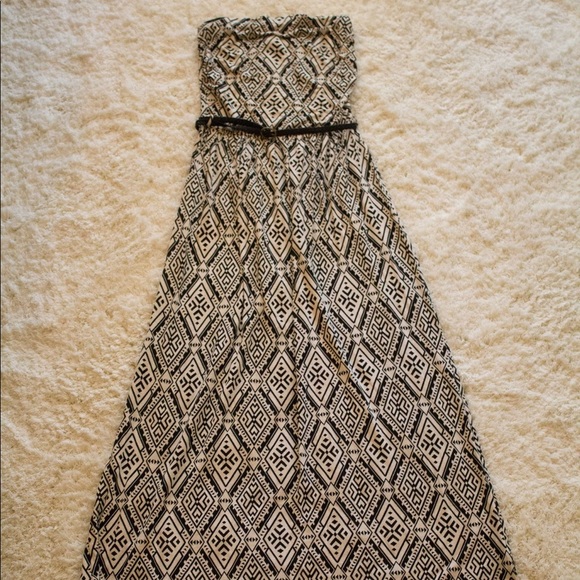 Strapless black and cream maxi - Picture 1 of 3